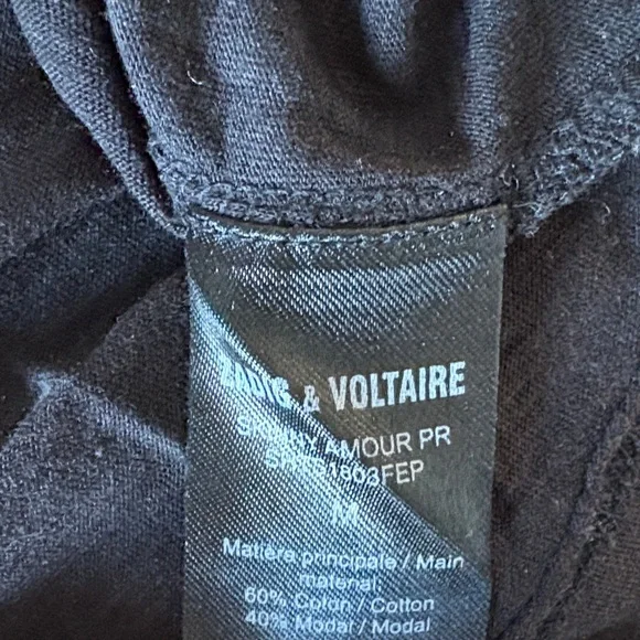 Zadig & Voltaire Black Amour Tee - Picture 4 of 4